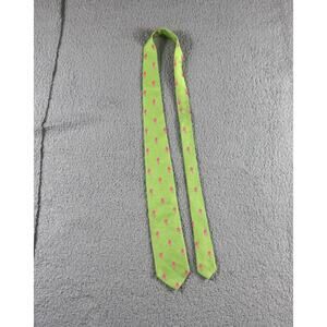 Lilly Pulitzer Palm Beach Tie Mens Silk Green Pink Seahorse Hand Made 60" USA